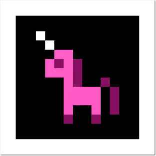 Pink Pixel Unicorn Posters and Art